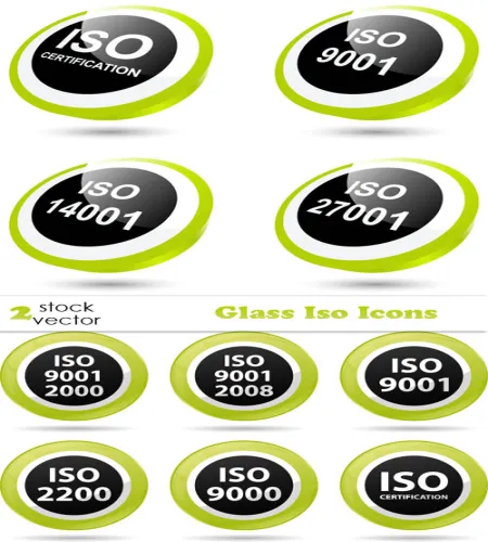 ايقونات ايزو زجاجيه روعه Vectors - Glass Iso Icons