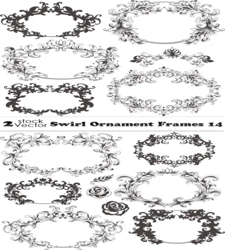 اطارات مزخرفه جديده Vectors - Swirl Ornament Frames 14