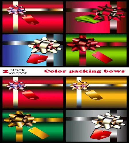 تحميل فيكتور اعياد  Vectors - Color packing bows 