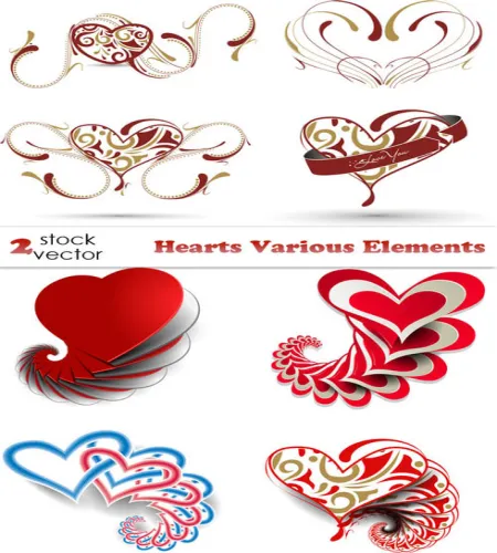 تصميم قلوب مختلفه Hearts Various Elements