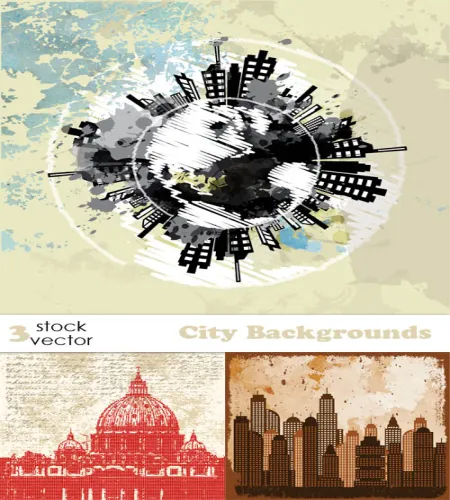 تحميل خلفيات فيكتور مدن Vectors - City Backgrounds