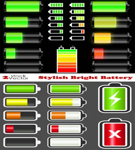 تحميل فيكتور بطاريه Vectors - Stylish Bright Battery