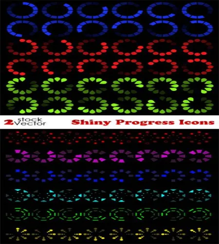 تحميل ايقونات فيكتور Vectors - Shiny Progress Icons