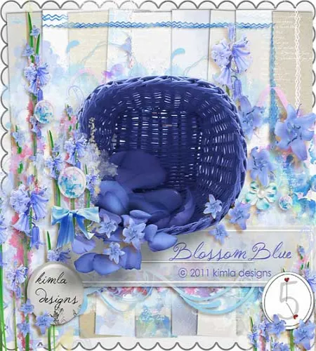 تحميل سكرابز سكراب ازرق Scrap kit - Blossom blue