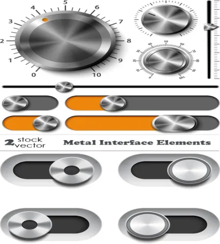 تحميل فيكتور واجهات معدنيه Vectors - Metal Interface Elements