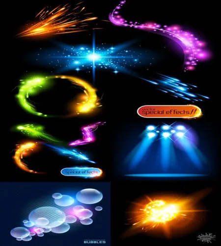 تصميم فيكتور ضوئي Special Lights Effects Vectors