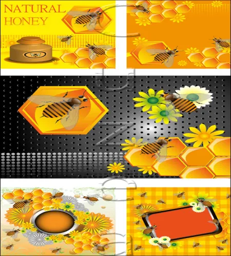 خلفيات نحل وعسل وشمع جميله Natural honey backgrounds