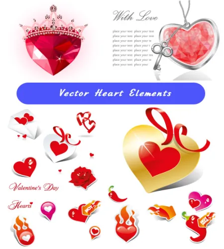 تحميل فيكتور قلوب رائع Hearts Vector