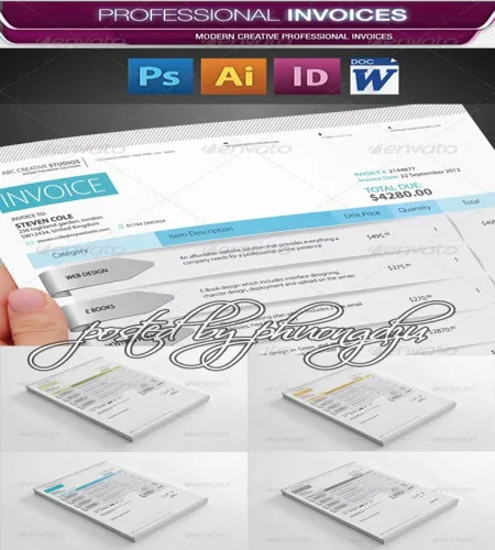 تصميم فواتير ملف مفتوح  Professional Invoice Package 
