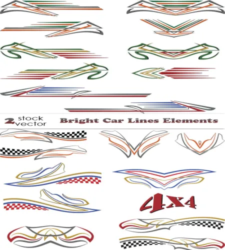 خطوط سباق سيارات بملفات مفتوحه Vectors - Bright Car Lines Elements