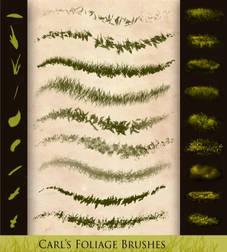 فرش اعشاب واوراق فوتوشوب روعه Foliage Brushes 