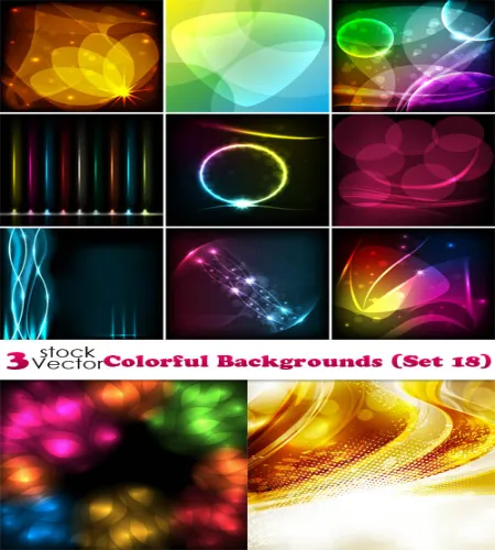 خلفيات فيكتور ملونه Colorful Backgrounds vector Set 18
