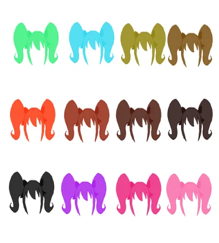 تحميل وتنزيل فرش فوتوشوب قصات شعر Cute Girl Pigtails Hair Brushes