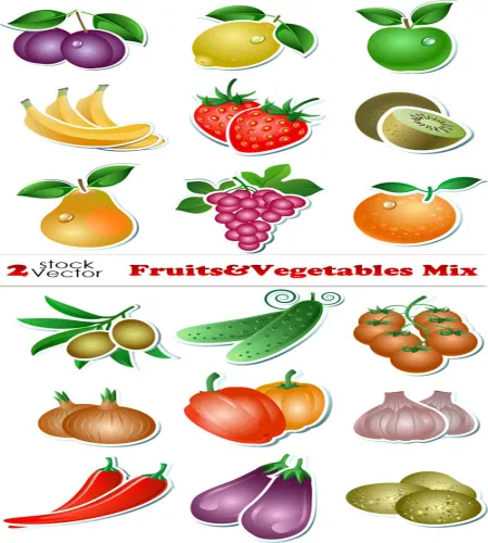 تصميم خضروات وفواكه منوعه Fruits & Vegetables Mix
