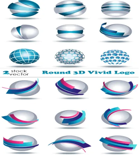 ايقونات دائريه ثلاثيه الابعاد Round 3D Vivid Logo