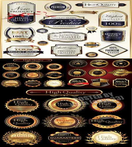 ستيكرات مميزه بملفات مفتوحه Vectors - Luxury labels 3