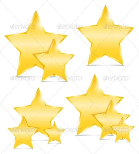 نجود ذهبيه فيكتور Vectors - Golden Stars