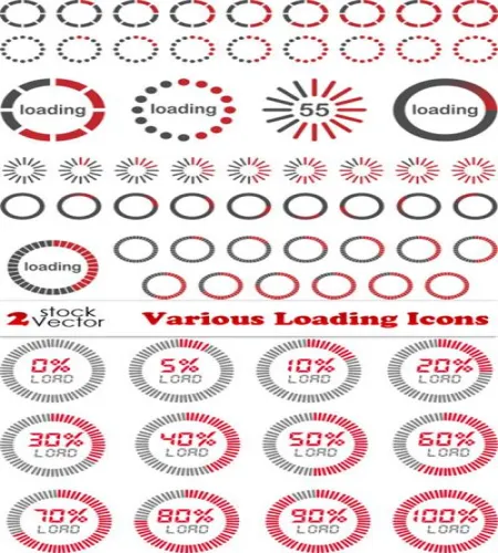 ايقونات تحميل رائعه فيكتور Vectors - Various Loading Icons