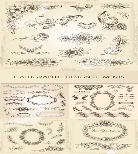 زخارف منوعه روعه Vectors - Calligraphic design elements