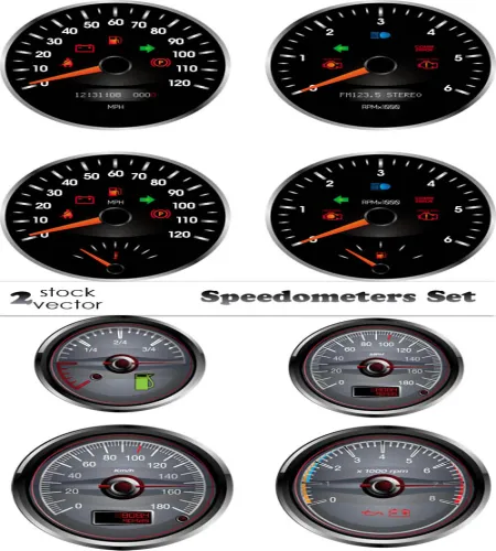 تصاميم عدادات سرعه سيارات Speedometers Set