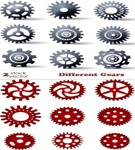 تصاميم تروس معدنيه Vectors - Different Gears