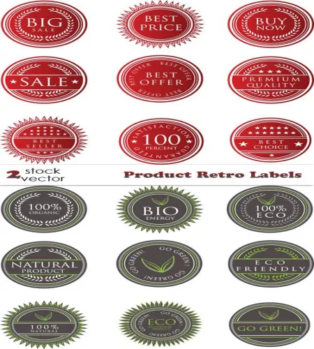 تحميل فيكتور Vectors - Product Retro Labels 11