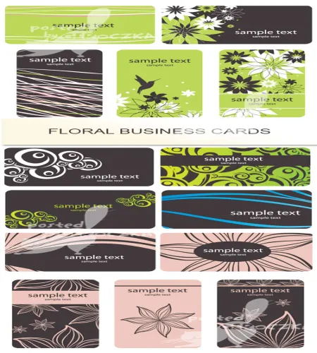 تحميل بطاقات منوعه Vectors - Floral business cards