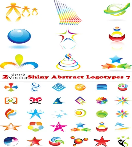 فيكتور مجموعة شعارات Vectors - Shiny Abstract Logotypes 7