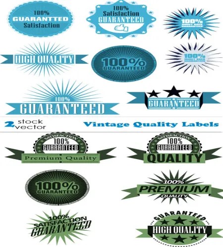 تحميل عناصر فيكتور Vectors - Vintage Quality Labels