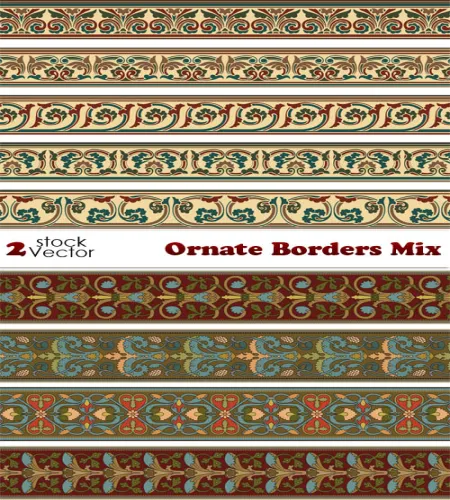 اطارات زخارف ملونه رائعه Ornate Borders Mix