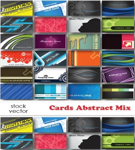 تحميل بطاقات منوعه فيكتور Vectors - Cards Abstract Mix