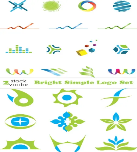 فيكتور شعارات Vectors - Bright Simple Logo Set