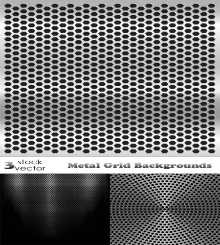 تحميل خلفيات معدنيه جديده Vectors - Metal Grid Backgrounds