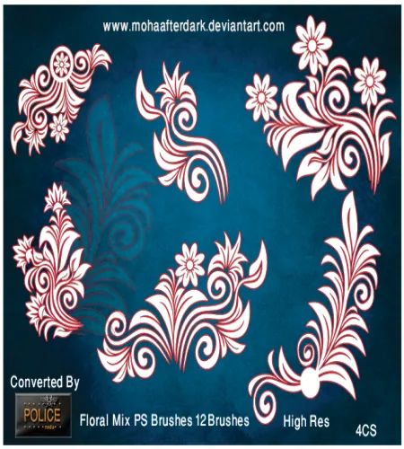 فرش فوتوشوب ورود منوعه brushes Floral Mix