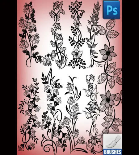 فرش فوتوشوب ورود منوعه Flowers Brushes
