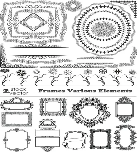 اطارات مميزه بدقه عاليه Vectors - Frames Various Elements