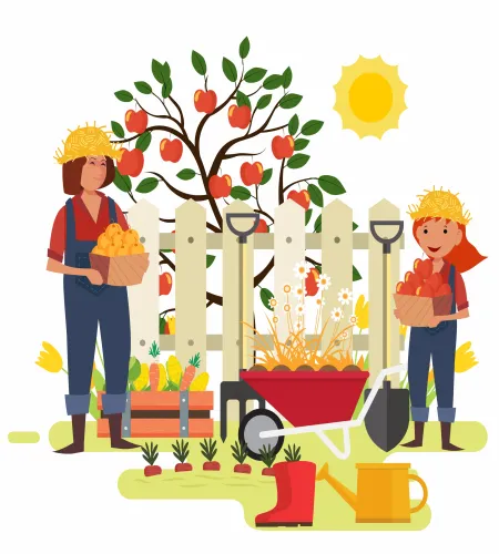 تحميل تصميم مزارعة وبنتها في الحديقة ملف مفتوح