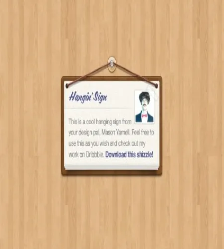 تحميل وتنزيل تصميم فوتوشوب مفتوح بطاقة تعريف Hanging Sign