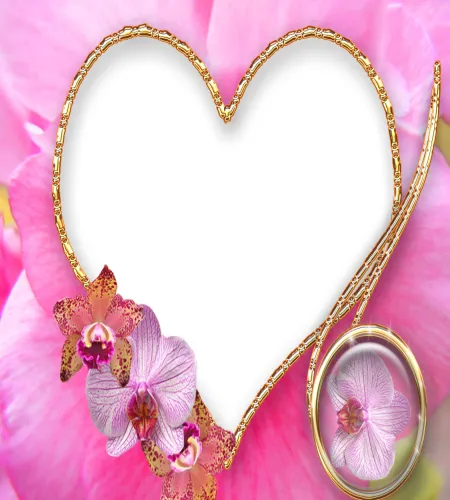 اطار وردي قلب رومنسي حب ملف مفتوح Pink Love Heart PSD