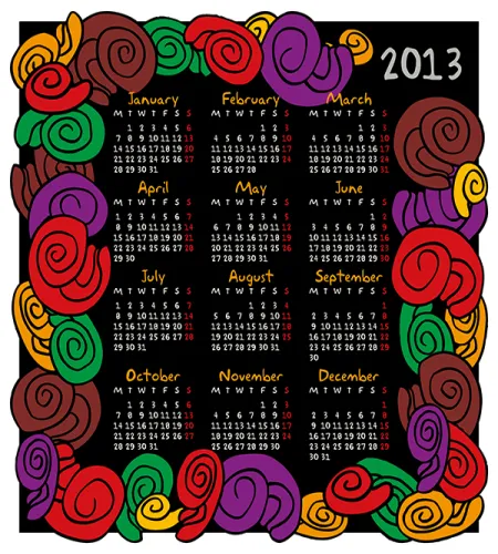 تحميل تقويم 2013 فيكتور مميز calendar