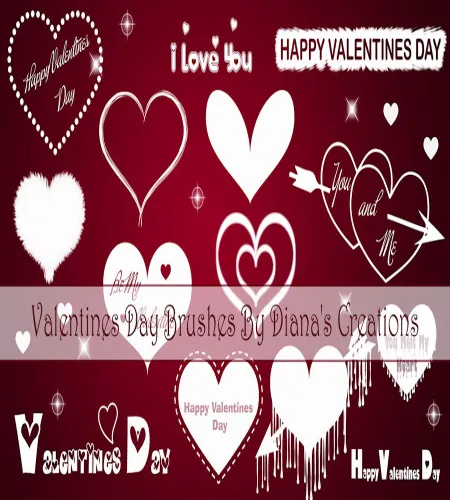 فرش قلوب فوتوشوب فالنتاين Valentine Day Brushes تحميل مباشر