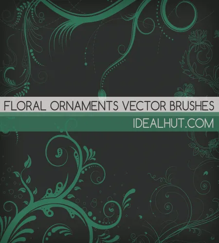 فرش فوتوشوب زهور ازهار 5 Floral Ornaments Vector Brushes
