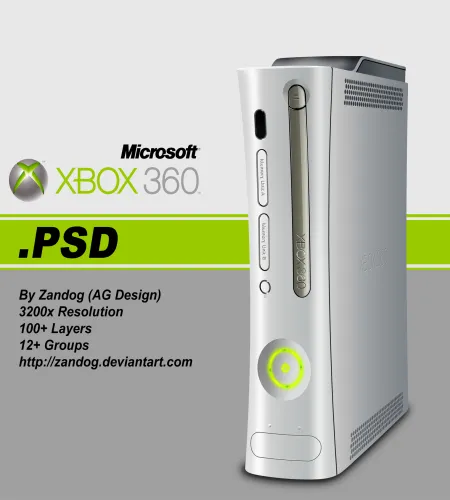تصميم جهاز اكس بوكس ملف مفتوح Microsoft Xbox 360 .PSD