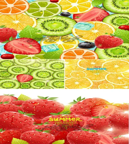 خلفيات فيكتور فواكه Tropical Fruits Backgrounds