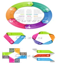 تحميل فيكتور Vectors - Infographics design template, part 21