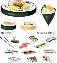 تصاميم سوشي فيكتور Vectors - Sushi Mix
