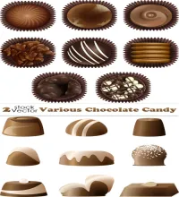 حلويات شوكلاته بدقه عاليه Vectors - Various Chocolate Candy