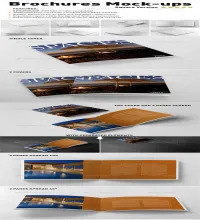 بروشورات جديده Photorealistic Square Brochure M0ck-ups