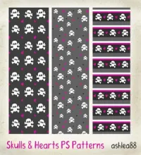 تحميل باترن جماجم فوتوشوب جديد Skulls and Hearts PS patterns