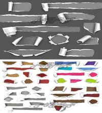 تحميل فيكتور vectors - Color Torn Paper Banners Vector 2